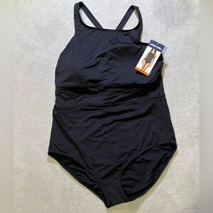 Lands' End Black One-Piece Swimsuit